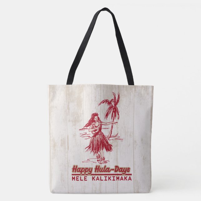 Tote Bolsa de praia Holiday Hawaiian Hula Girl (Frente)