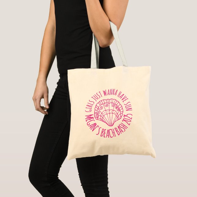 Tote Bolsa de Praia para Despedida de Solteira Garotas  (Frente (produto))