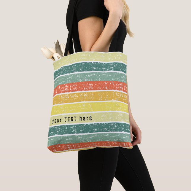 Tote Bolsa de praia Personalizada com Faixa Retroativa (Close Up)