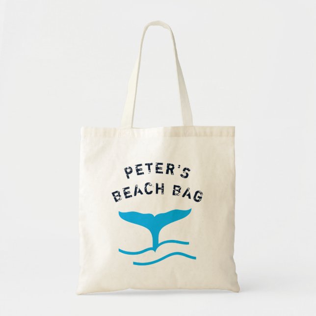 Tote Bolsa de Praia Personalizada de Cauda de Baleia pa (Frente)