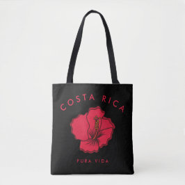 Tote Bolsa de praia Red Hibiscus da Costa Rica
