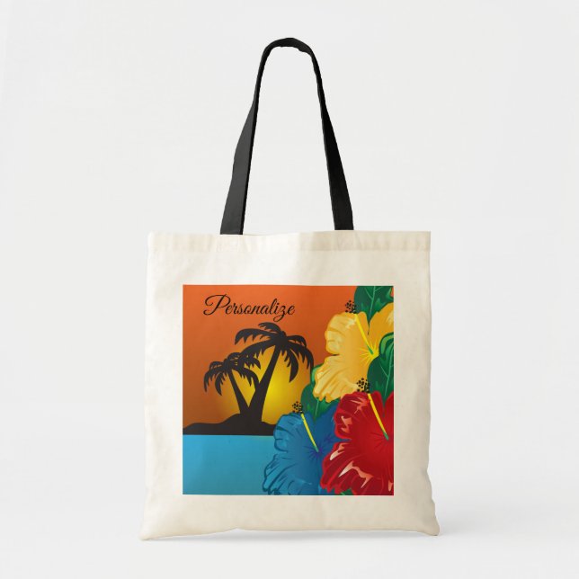 Tote Bolsa de praia solar tropical (Frente)