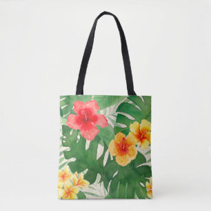 Tote Bolsa de praia Tropical de Luana Watercolor