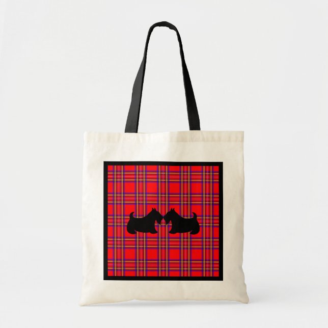 Tote Bolsa de Presente com Scottish Terriers Beijando (Frente)