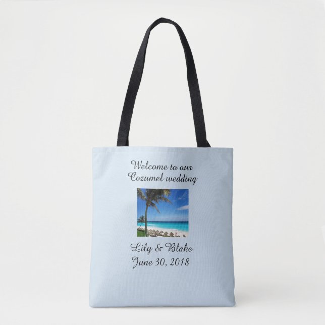 Tote Bolsa de presentes de casamento de destino (Frente)