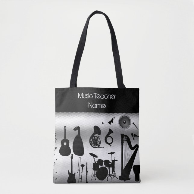 Tote Bolsa de Professora de Música Feminina Personaliza (Frente)