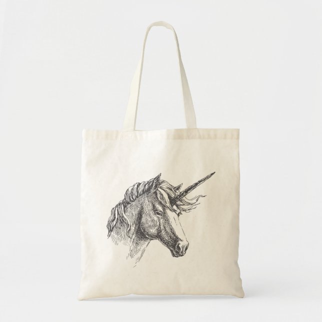 Tote Bolsa de projeto de tricô Unicórnio (Frente)