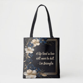 Tote Bolsa de Quadro De Flor Do ouro - Uma Vida Bem Vid
