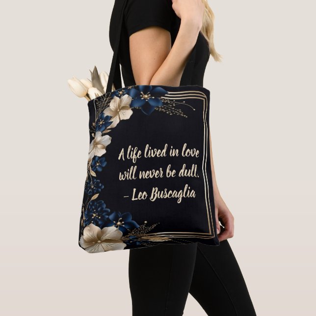 Tote Bolsa de Quadro De Flor Do ouro - Uma Vida Bem Vid (Close Up)