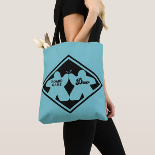 Tote Bolsa de Quadro Preto Duo do Jogo do conselho