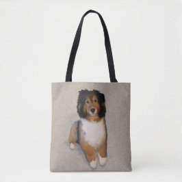 Tote Bolsa de retrato de cão da Sheltie mix