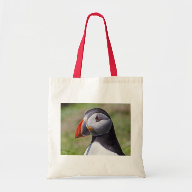 Tote Bolsa de Retrato de Papagaio-do-mar (Frente)