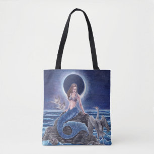 Tote Bolsa de Sereia Azul de Meia-Noite