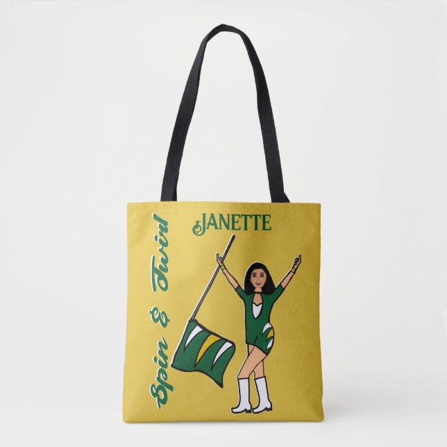 Tote Bolsa de Sinalizador Personalizado (Branco Dourado (Frente)