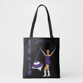 Tote Bolsa de Sinalizador Personalizado (Branco Roxo)