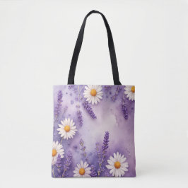 Tote Bolsa de Sonhos de Margarida e Campos de Lavanda