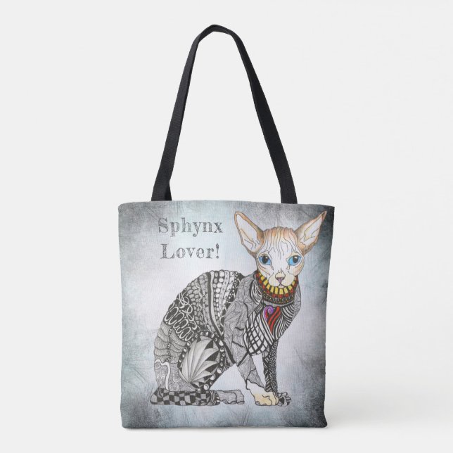 Tote Bolsa de Sphynx Amante de Gato (Verso)