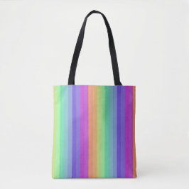 Tote Bolsa de Stripe Arco-Íris de Pastel Brilhante