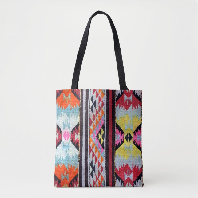 Tote Bolsa de tapete geométrico (Frente)