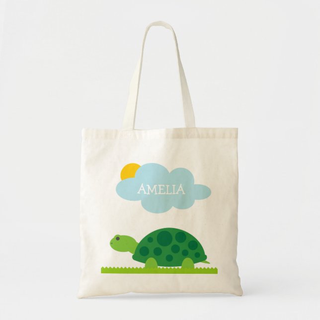 Tote Bolsa de Tartarugas verdes personalizadas (Frente)