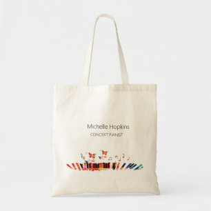 Tote Bolsa de teclas de piano personalizadas para profe