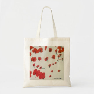 Tote bolsa de tela con campo de amapolas