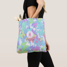 Tote Bolsa de tela con estampado de mariposa