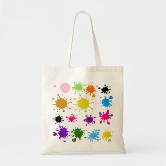 Tote bolsa de tela con manchas de colores