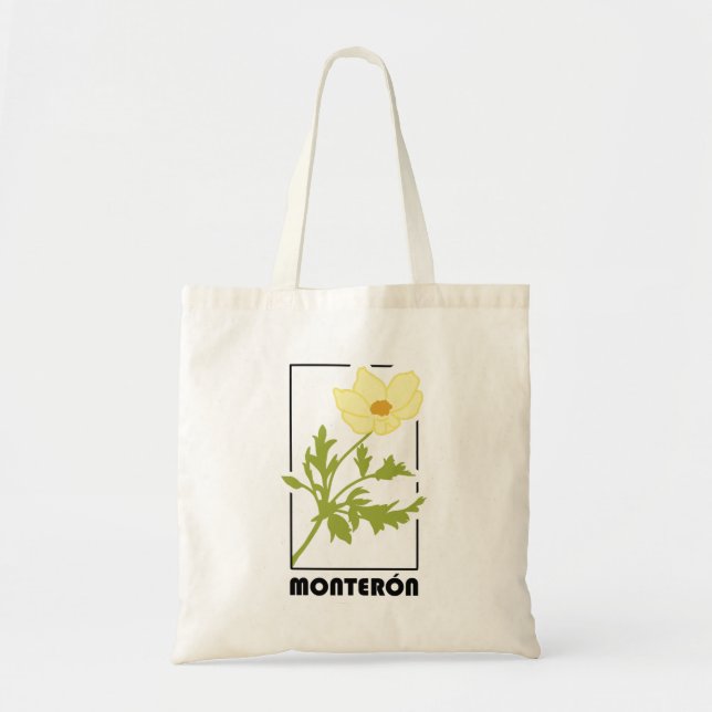 Tote Bolsa de tela estampado de flor Monterón (Frente)