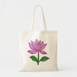 Tote Bolsa de tela flor rosada