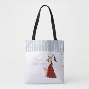 Tote Bolsa de toalha da Wonderland de inverno