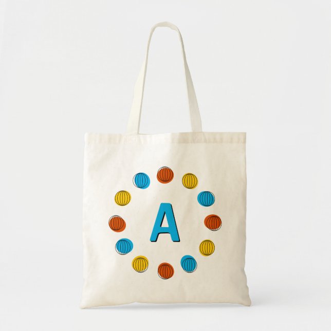 Tote Bolsa de toques com círculo multi"monograma" (Frente)