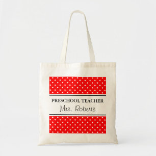 Tote Bolsa de toques de professor pré-escolar personal