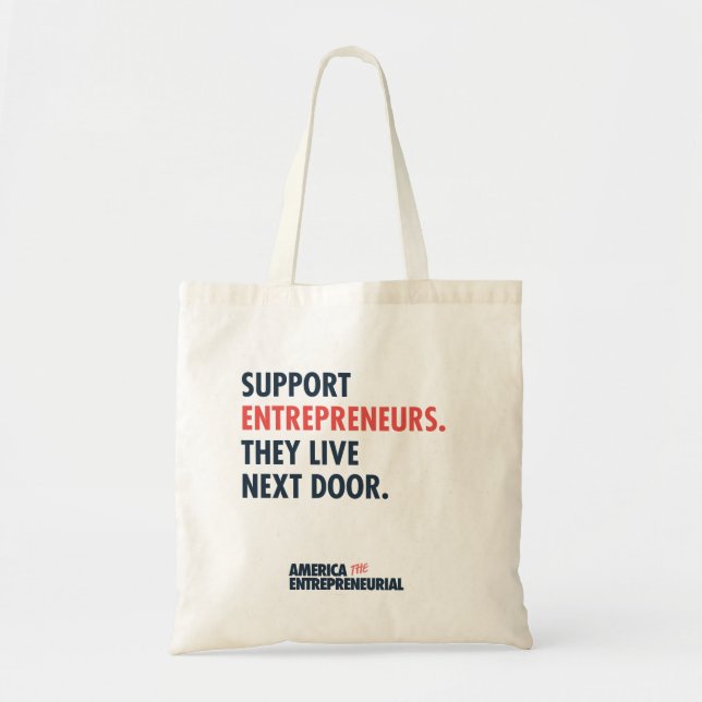 Tote Bolsa de Transporte para Apoiar Empreendedores (Frente)