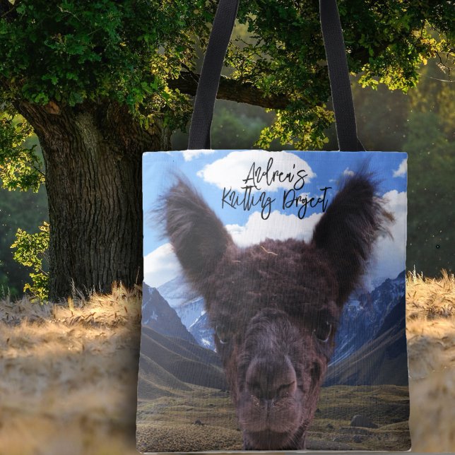 Tote Bolsa de Tricô Face de Alpaca Bebê Montanhas (Criador carregado)