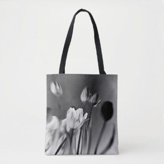 Tote Bolsa de Tulipas Preto e Branco