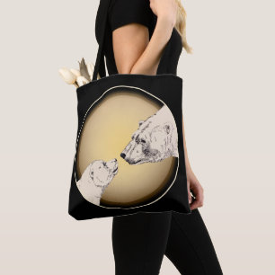 Tote Bolsa de Urso Polar e Filhote Bolsa de Compras de