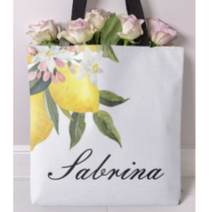 TOTE BOLSA DE VERÃO PERSONALIZADA COM LIMÕES ATRÁS