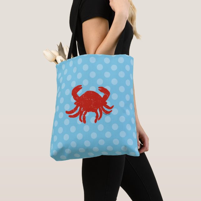 Tote Bolsa de viagem para cachorro com bolinhas azuis e (Close Up)