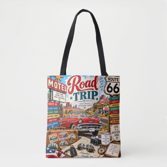 Tote Bolsa de viagem Rota 66 (Frente)