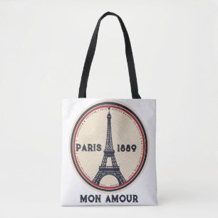 Tote Bolsa de viagem Vintage Paris Torre Eiffel 1889