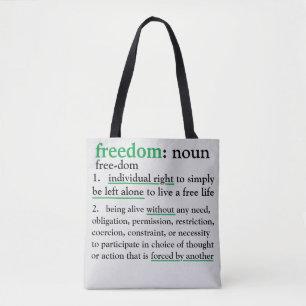 Tote Bolsa definido pela liberdade