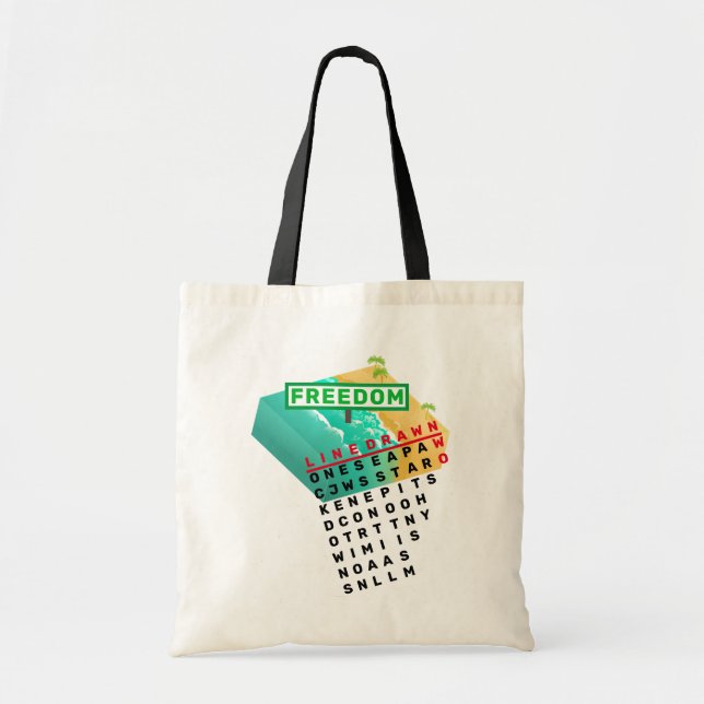 Tote Bolsa desenhado por linha (Frente)