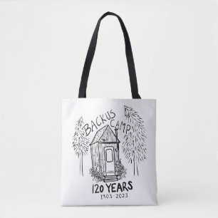 Tote Bolsa do acampamento preto e branco