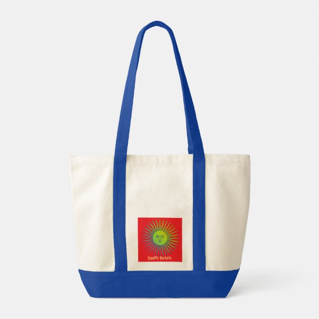 Tote Bolsa do Beach Vibes com nome personalizado e logo (Verso)
