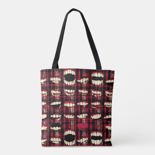 Tote bolsa do dente da xadrez (Verso)