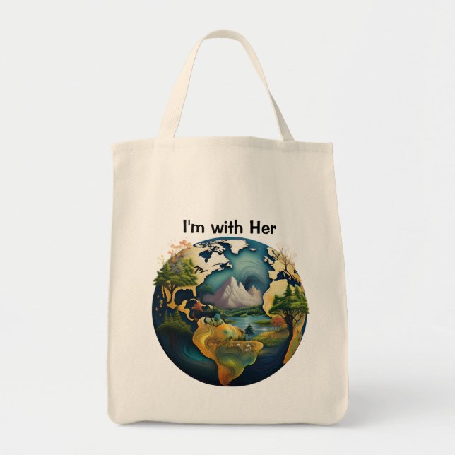 Tote Bolsa do Detentor da Terra - Carregar da Terra com (Frente)