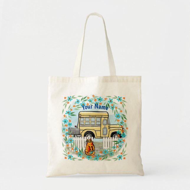 Tote Bolsa do Dia do Ônibus escolar (Frente)
