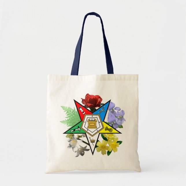Tote Bolsa do Emblema Floral da Estrela Oriental (Frente)