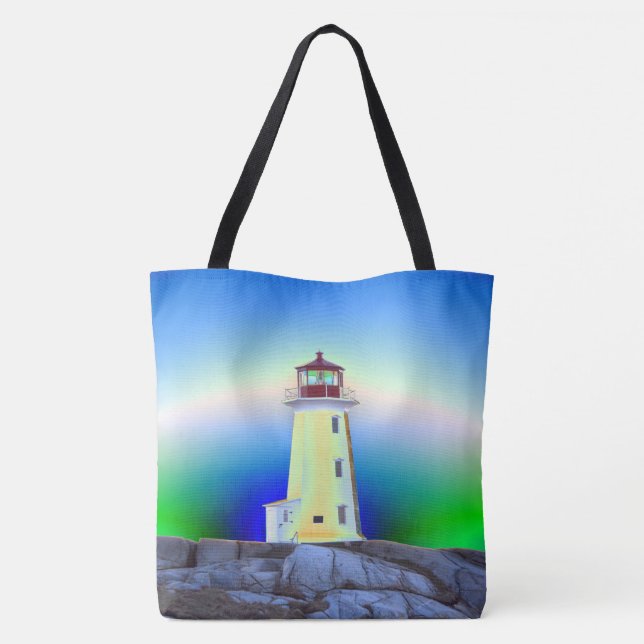 Tote Bolsa do Farol da Nova Escócia, da Peggy (Verso)